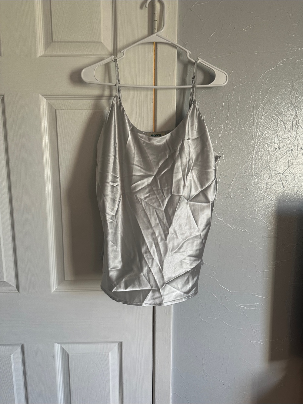 Silky Spaghetti Strap Cami in Silver